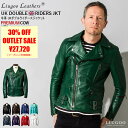 Liugoo Leathers 本革 UKダブルライダースジャケット メンズ リューグーレザーズ DRY02A レザージャケット ライトニング 革ジャン 皮ジャ...