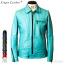 Liugoo Leathers 本革 UK襟付きシングルライダースジャケット メンズ リューグーレザーズ SRY02A シングルライダース ライダースジャケット...