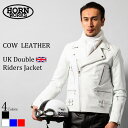 Horn Works 本革 UKダブルライダースジャケット メンズ ホーンワークス 3527 ダブルライダース ライダースジャケット レザージャケット 革ジャン...