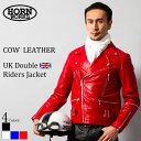 Horn Works 本革 UKダブルライダースジャケット メンズ ホーンワークス 3527 ダブルライダース ライダースジャケット レザージャケット 革ジャン...