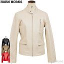 Horn Works 本革 シングルライダースジャケット レディース ホーンワークス 4262 レザージャケット バイカージャケット 革ジャン 皮ジャン 本皮ジ...