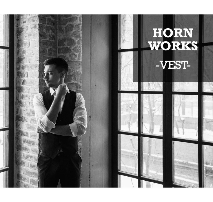 Horn Works 本革 レザーベスト メンズ ホーンワークス 3915 レザーベスト 本革ベス...