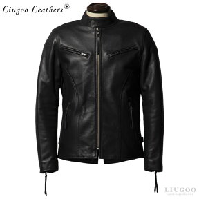 Liugoo Leathers 本革 プロテクター付シングルライダースジャケット メンズ リューグーレザーズ SRS11A レザージャケット バイカージャケット 革ジャン 皮ジャン 本皮ジャンパー ライディング モーターサイクル レーシング 海外発送可 AP