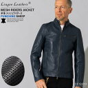 Liugoo Leathers 本革 メッシュレザー シングルライダースジャケット メンズ リューグーレザーズ SRS15A 軽くて柔かい! シングルライダース...