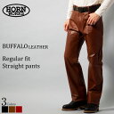 Horn Works 本革 レギュラーフィットレザーパンツ メンズ ホーンワークス 3866 レザーパンツ 本革パンツ 本皮パンツ ライダースパンツ ライディン...