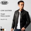 Horn Works 本革 シングルライダースジャケット メンズ ホーンワークス 4732 シングルライダース ライダースジャケット レザージャケット 革ジャン...