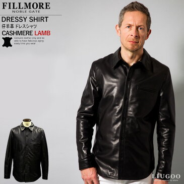 FILLMORE 本革 ドレスシャツ メンズ フィルモア SHT01B レザーシャツ 本革シャツ 皮シャツ ウェスタンシャツ ドレスシャツ レザージャケット 革ジャン 皮ジャン 本革ジャケット 黒