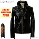Liugoo Leathers 本革 ウィングネックシングルライダースジャケット メンズ リューグーレザーズ WNG14A レザージャケット 革ジャン 本革ジャ...