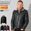 楽天レザージャケットのリューグーLiugoo Leathers 本革 ウィングネック ダウンライダース メンズ リューグーレザーズ WNG12A ダウンジャケット レザージャケット シングルライダース 革ジャン 本革ジャケット ブルゾン ジャンパー アウター オリジナルYKK使用