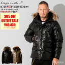 Liugoo Leathers 本革 N-3Bフライトジャケット レザーダウン メンズ リューグーレザーズ MIL07A ダウンジャケット/ミリタリージャケット...
