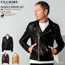 FILLMORE 本革 ディアスキンダブルライダースジャケット メンズ フィルモア DRY13A レザージャケット ブルゾン アウター 革ジャン 皮ジャン 本皮...