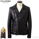 FILLMORE 本革 ディアスキンダブルライダースジャケット メンズ フィルモア DRY13A レザージャケット ブルゾン アウター 革ジャン 皮ジャン 本皮ジャンパー 上質 シルク/軽い/エクセラ/ラムスキン/シープ/海外発送可