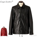 Liugoo Leathers 本革 コーチジャケット メンズ リューグーレザーズ COH01A レザージャケット/コーチジャケット 革ジャン/皮ジャン/ライダ...