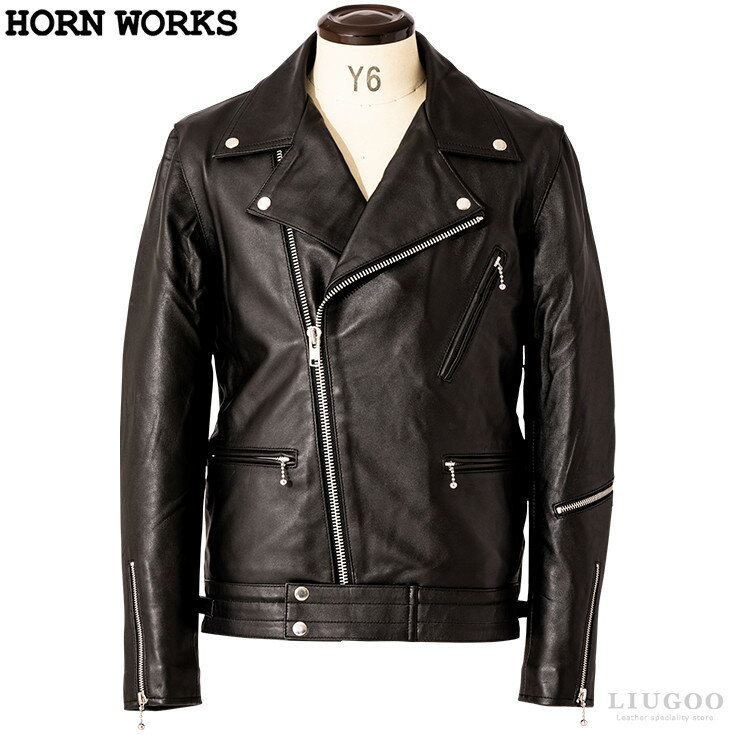 Horn Works 本革 ダブルライダース メンズ ホーンワークス 3556 レザージャケット/サイクロン 革ジャン/皮ジャン/本皮ジャンパー/ロッカーズ/ダブル/ブルゾン/ブリティッシュ/海外発送可