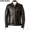 Horn Works 本革 シングルライダース メンズ ホーンワークス 3557 レザージャケット/ドミネーター/コルセア 革ジャン/皮ジャン/本皮ジャンパー/...