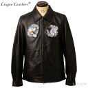 Liugoo Leathers 本革 レザースカジャン メンズ リューグーレザーズ SRY12B レザージャケット ライダースジャケット 革ジャン 皮ジャン 本...