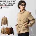 Liugoo Leathers 本革 スエードブルゾン A-1フライトジャケットType メンズ リューグーレザーズ MIL10A レザージャケット ライダースジャケット 革ジャン 本皮ジャンパー 日本ブランド 秋冬春 スイングトップ ジャージ 大きいサイズ ゴート山羊革