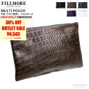 FILLMORE 本革 クロコダイルマルチポーチ 男女兼用 フィルモア BAG03A レザーポーチ/マルチポーチ 父/母/高級/プレゼント/ギフト/贈り物/革小物/エンボス/ラグジュアリー/皮革/雑貨/海外発送可