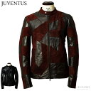 JUVENTUS 本革 パッチワークライダースジャケット メンズ ユベントス KR004 レザージャケット/ブルゾン/アウター 革ジャン/皮ジャン/本皮ジャンパ...