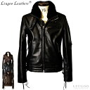 Liugoo Leathers 本革 高機能防寒仕様襟ボアハイネックシングルライダースジャケット メンズ リューグーレザーズ SRYCW01C レザージャケット バイカージャケット 革ジャン 皮ジャン ジャンパー ライディング モーターサイクル シンサレート ムートン バイク モーターサイクル