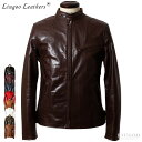 Liugoo Leathers 本革 シングルライダースジャケット メンズ リューグーレザーズ SRS01A シングルライダース ライダースジャケット レザージ...
