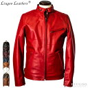 Liugoo Leathers 本革 シングルライダースジャケット メンズ リューグーレザーズ SRS01A シングルライダース ライダースジャケット レザージ...