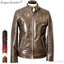 Liugoo Leathers 本革 シングルライダースジャケット メンズ リューグーレザーズ SRS01A シングルライダース ライダースジャケット レザージ...