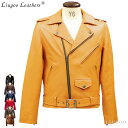 Liugoo Leathers 本革 ダブルライダースジャケット メンズ リューグーレザーズ DRY01A レザージャケット バイカージャケット 革ジャン 皮ジ...