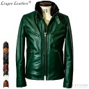 Liugoo Leathers 本革 襟ボアハイネックシングルライダースジャケット メンズ リューグーレザーズ WNG01A シングルライダース ライダースジャケット レザージャケット 革ジャン 皮ジャン ダブルライダース 本革ジャケット バイク モーターサイクル