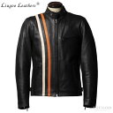 Liugoo Leathers 本革 プロテクター付シングルライダースジャケット メンズ リューグーレザーズ SRS10A レザージャケット バイカージャケット...