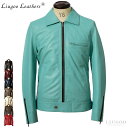 Liugoo Leathers 本革 UK襟付きシングルライダースジャケット メンズ リューグーレザーズ SRY06A ロッカーズ 革ジャン 皮ジャン 本皮ジャ...