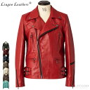 Liugoo Leathers 本革 UKダブルライダースジャケット メンズ リューグーレザーズ DRY09A レザージャケット ライトニング 革ジャン 皮ジャ...