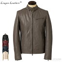 Liugoo Leathers 本革 メッシュレザー シングルライダースジャケット メンズ リューグーレザーズ SRS15A 軽くて柔かい! ライダースジャケッ...