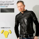 Liugoo Leathers 本革 メッシュレザーTシャツ メンズ リューグーレザーズ SSL02A シングルライダース ライダースジャケット レザージャケッ...