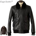 Liugoo Leathers 本革 G-1フライトジャケット メンズ リューグーレザーズ MIL06A レザージャケット ミリタリージャケット 革ジャン 本革...