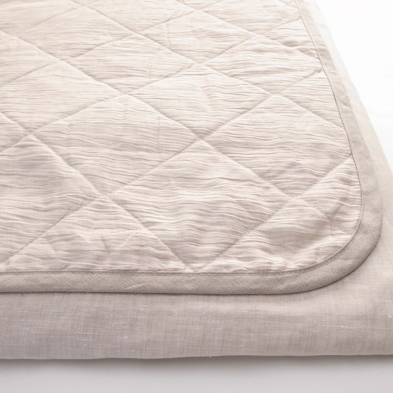 近江ちぢみ洗える本麻敷きパッド(シングル)　ベージュ