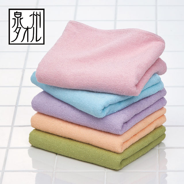 泉州タオル フェイスタオル 5色 10枚セット まとめ買い 吸水性 カラータオル フェイス用 綿100％ 大阪..