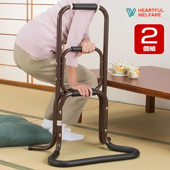 手すり 2個組 手摺 歩行 移動 サポート 立ち上がり補助 介護 つかまり立ち スタンド 軽量 膝 腰 負担軽減 転倒防止 玄関 トイレ リビング 日本製 完成品 代金引換不可