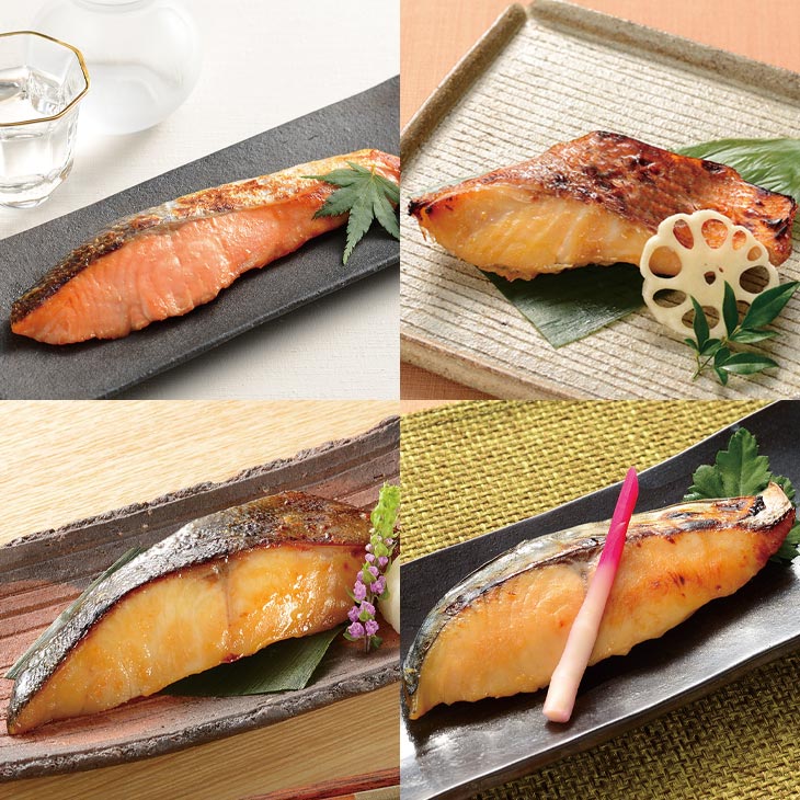 焼魚 味噌漬焼魚 4種セット 赤魚 銀鮭 銀鱈 さわら 冷凍食品 おかず 惣菜 レンジ 温めるだけ レンジでふっくら