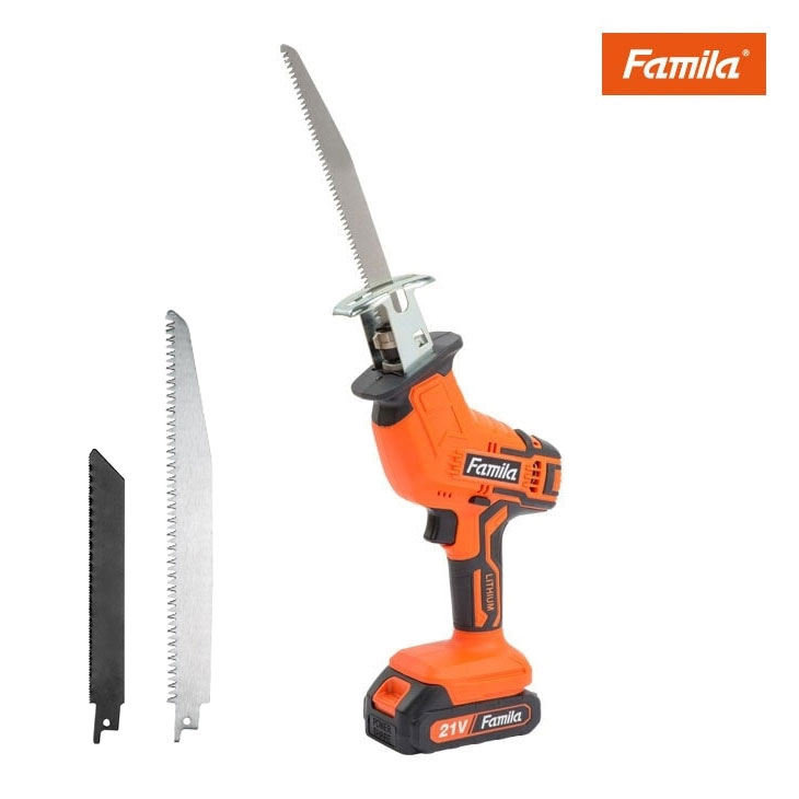 Famila 電動ノコギリ 6点セット 替え刃2枚付き 充電式 電動のこぎり コードレス 小型 レシプロソー ノ..