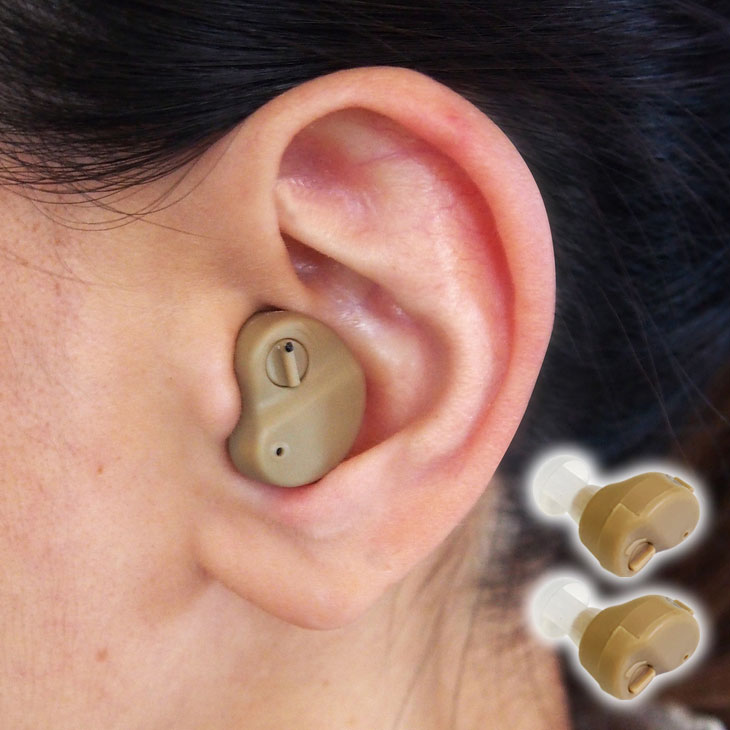 集音器 耳穴集音器 2個組 耳あな型 超小型 電池式 音量調節