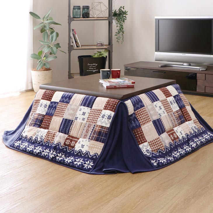 こたつ布団 225×225cm 正方形 ダイニングこたつ布団 コタツ布団 こたつ掛け布団 こたつ掛布団 ノルディック柄 北欧柄 洗える おしゃれ ハイタイプ 高脚用 [2]