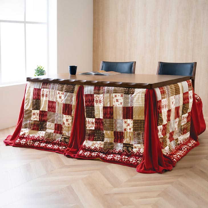 こたつ布団 225×225cm 正方形 ダイニングこたつ布団 コタツ布団 こたつ掛け布団 こたつ掛布団 ノルディック柄 北欧柄 洗える おしゃれ ハイタイプ 高脚用 [3]