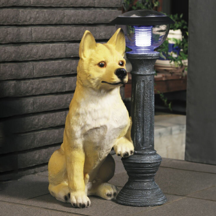 ソーラーライト 柴犬タロー 玄関ライト 玄関灯 屋外 庭 照明 犬 置物 柴犬 街灯 ガーデニングライト ガーデンソーラーライト