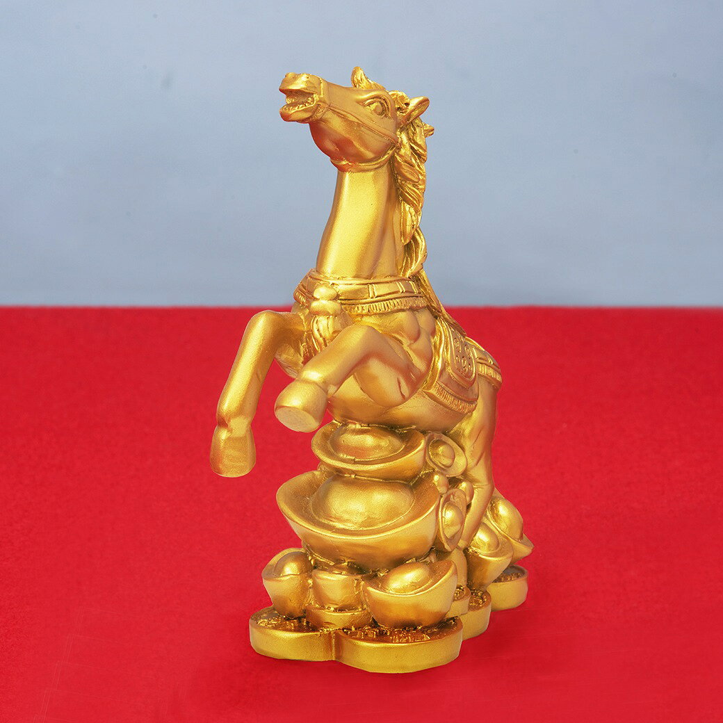 金運黄金縁起物「馬」桐箱付き