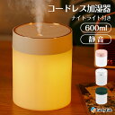 卓上加湿器 コードレス 加湿器 卓上 小型 600ml LEDライト付き 超微細ミスト ミニ加湿器 静音 モード調節 大容量 上部給水 小型 加湿器 空焚き防止 超音波 オフィス 寝室 ペットボトル加湿器 コンパクト おしゃれ USB給電 乾燥対策 潤い秋冬