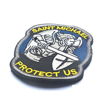 送料無料 SAINT MICHAEL PROTECT US セイントミカエル 着脱式 ベルクロワッペン ミリタリー ワッペン ベルクロワッペン パッチ マジックテープ サバイバルゲーム サバゲー 装備 迷彩服 BDU 服 アクセサリー