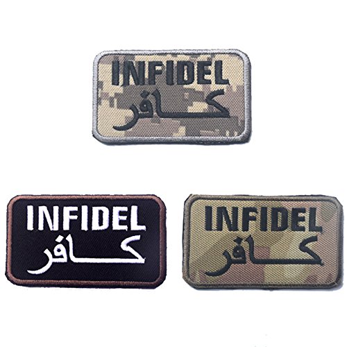 【在庫処分価格 残りわずか 】 3typeセット INFIDEL 異教徒 着脱式 ベルクロワッペン [ ACU + ブラック + マルチカム ] ミリタリー ワッペン ベルクロワッペン パッチ マジックテープ サバイバ…