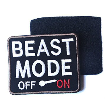 送料無料 BEAST MODE ON ビーストモードオン ベルクロワッペン ミリタリー ワッペン ベルクロワッペン パッチ マジックテープ サバイバルゲーム サバゲー 装備 迷彩服 BDU 服 アクセサリー