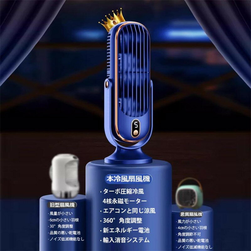 扇風機 大風量 冷却ファン ポータブル USB 充電ファン デスク 夏 小型 冷風扇 静音 usb充電式 卓上扇風機 送風機 卓上扇風機 低消費電力 羽なし 扇風機 小型 dcモーター USB充電 4000mAh 風力調節 強風 長時間航続 立式 学校 寝室 オフィス おしゃれ